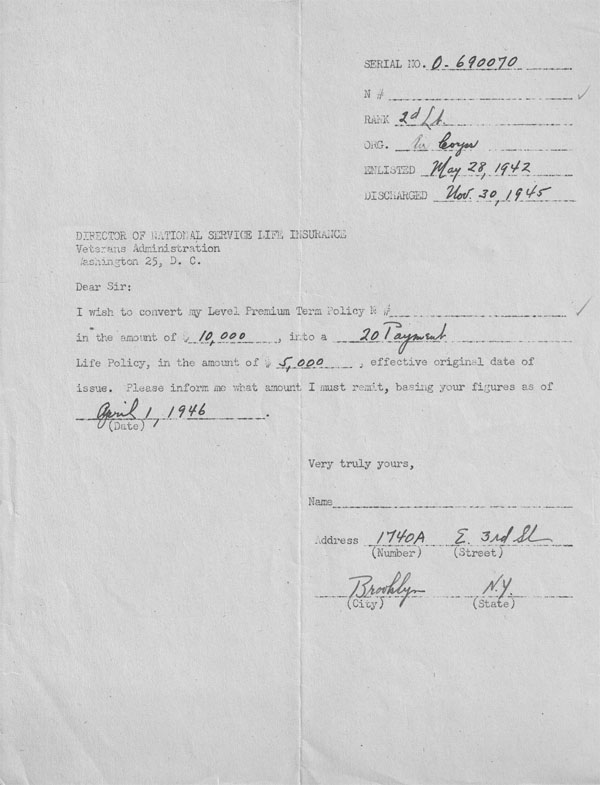 2nd Lt. Harold A. Felder