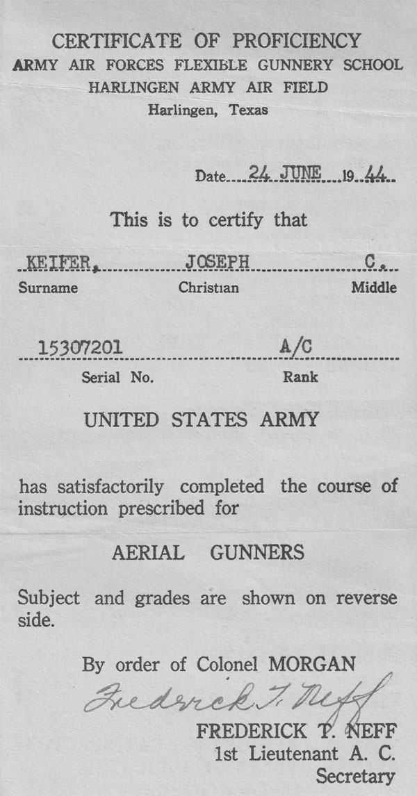 1st Lt. Joe Keifer