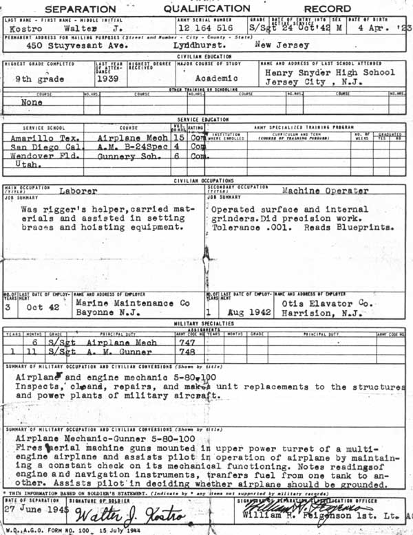 Qualification Record