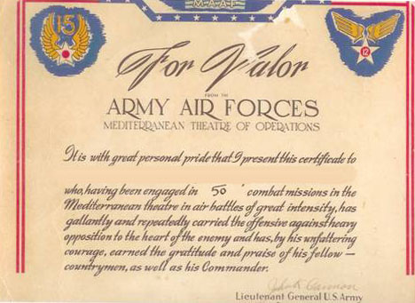 Certificate of Valor